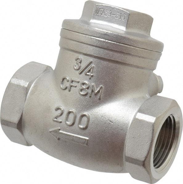 Sharpe Valves - 3/4" Stainless Steel Check Valve - FNPT x FNPT, 200 WOG - Apex Tool & Supply