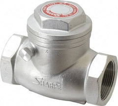 Sharpe Valves - 1-1/2" Stainless Steel Check Valve - FNPT x FNPT, 200 WOG - Apex Tool & Supply