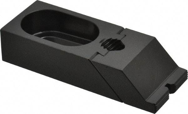 TE-CO - 3-7/8" OAL x 1-1/2" Overall Width, Low Grip Nose, Steel Manual Edge Clamp - Black Oxide Coating, 7/8" High, 5/8" Socket Cap Screw Slot, 1-1/4" Travel - Apex Tool & Supply