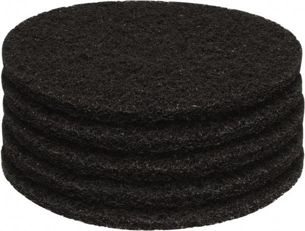 PRO-SOURCE - Stripping Pad - 13" Machine, Black Pad, Polyester - Apex Tool & Supply