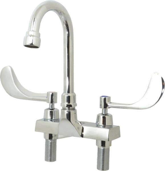 Speakman - Wrist Blade Handle, Centerset Bathroom Faucet - Two Handle, Internal Drain, Gooseneck Spout - Apex Tool & Supply