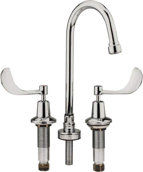 Speakman - Wrist Blade Handle, Wide Spread Bathroom Faucet - Two Handle, No Drain, Gooseneck Spout - Apex Tool & Supply