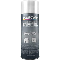 Dupli-Color - White, Gloss, Acrylic Enamel Spray Paint - 12 to 14 Sq Ft per Can, 12 oz Container - Apex Tool & Supply