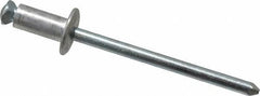 RivetKing - Dome Head Aluminum Peel Blind Rivet - Steel Mandrel, 0.188" to 0.197" Grip, 3/8" Head Diam, 0.196" Max Hole Diam, 0.394 to 0.433" Length Under Head, 3/16" Body Diam - Apex Tool & Supply