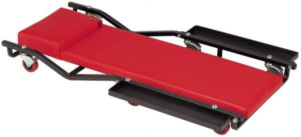 Whiteside - 320 Lb Capacity, 6 Wheel Creeper - Steel, 40" Long x 4-1/2" High x 17" Wide - Apex Tool & Supply