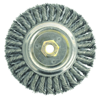 6" Filler Pass Brush - .023 Steel Wire; 5/8-11 Dbl-Hex Nut - Dually Weld Cleaning Brush - Apex Tool & Supply