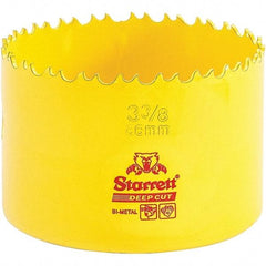 Starrett - 3-3/8" Diam, 2" Cutting Depth, Hole Saw - High Speed Steel Saw, Toothed Edge - Apex Tool & Supply