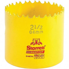 Starrett - 2-1/2" Diam, 2" Cutting Depth, Hole Saw - High Speed Steel Saw, Toothed Edge - Apex Tool & Supply