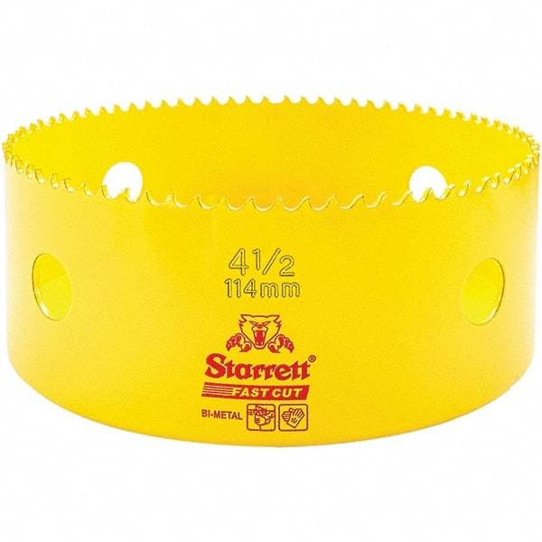 Starrett - 4-1/2" Diam, 1-5/8" Cutting Depth, Hole Saw - High Speed Steel Saw, Toothed Edge - Apex Tool & Supply