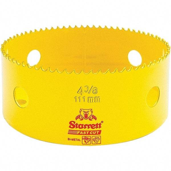Starrett - 4-3/8" Diam, 1-5/8" Cutting Depth, Hole Saw - High Speed Steel Saw, Toothed Edge - Apex Tool & Supply
