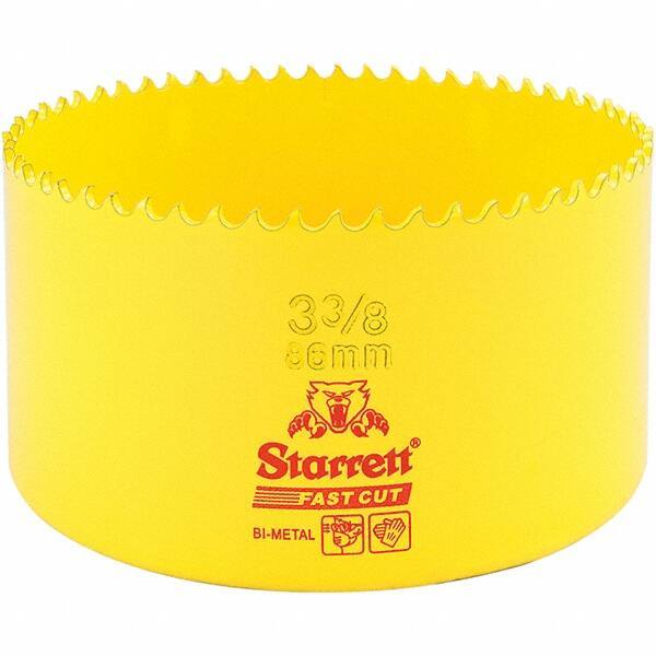 Starrett - 3-3/8" Diam, 1-5/8" Cutting Depth, Hole Saw - High Speed Steel Saw, Toothed Edge - Apex Tool & Supply