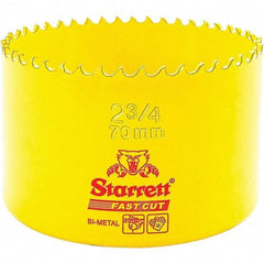 Starrett - 2-3/4" Diam, 1-5/8" Cutting Depth, Hole Saw - High Speed Steel Saw, Toothed Edge - Apex Tool & Supply
