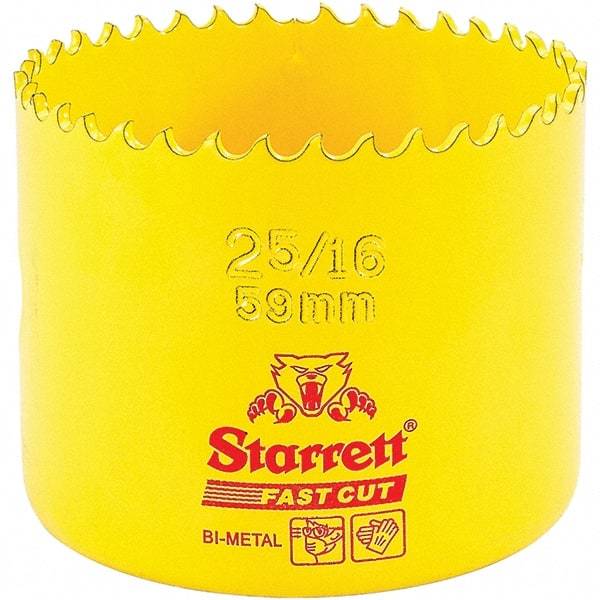 Starrett - 2-5/16" Diam, 1-5/8" Cutting Depth, Hole Saw - High Speed Steel Saw, Toothed Edge - Apex Tool & Supply