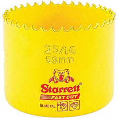 Starrett - 2-5/16" Diam, 1-5/8" Cutting Depth, Hole Saw - High Speed Steel Saw, Toothed Edge - Apex Tool & Supply
