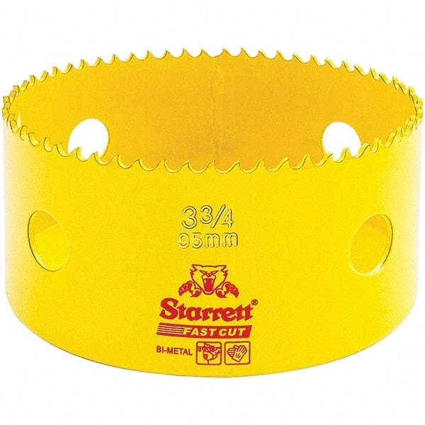 Starrett - 3-3/4" Diam, 1-5/8" Cutting Depth, Hole Saw - High Speed Steel Saw, Toothed Edge - Apex Tool & Supply