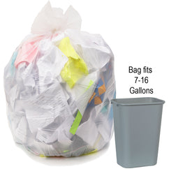 7-10 gal, .30 mil, Clear, 22″ × 25″ - Case of 1000, Revolution Bag Eco Max Low Density Can liners - Apex Tool & Supply