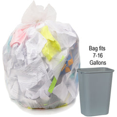7-10 gal, .30 mil, Clear, 22″ × 25″ - Case of 1000, Revolution Bag Eco Max Low Density Can liners - Apex Tool & Supply