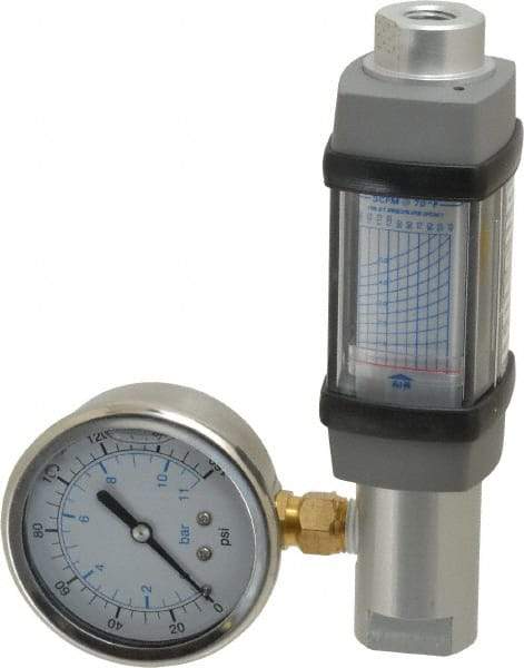 Hedland - 1/4" NPTF Port Compressed Air & Gas Flowmeter - 600 Max psi, 5 SCFM, Anodized Aluminum - Apex Tool & Supply