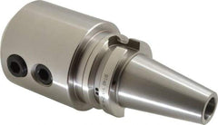 Accupro - BT40 Taper Shank 1-1/2" Hole End Mill Holder/Adapter - 3" Nose Diam, 4-1/2" Projection, M16x2.0 Drawbar, Through-Spindle & DIN Flange Coolant - Exact Industrial Supply