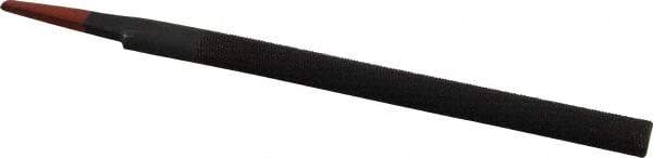 Simonds File - 6" Long, Bastard Cut, Half Round American-Pattern File - Double Cut, 5/32" Overall Thickness, Tang - Apex Tool & Supply