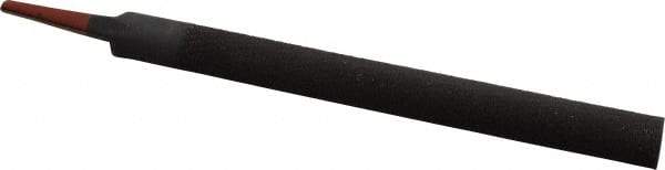 Simonds File - 8" Long, Smooth Cut, Half Round American-Pattern File - Double Cut, 7/32" Overall Thickness, Tang - Apex Tool & Supply