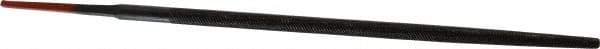 Simonds File - 8" Long, Bastard Cut, Round American-Pattern File - Double Cut, 5/16" Overall Thickness, Tang - Apex Tool & Supply