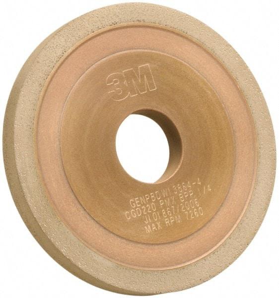 3M - 5" Diam, 1-1/4" Hole Size, 1/4" Overall Thickness, 220 Grit, Type 1 Tool & Cutter Grinding Wheel - Very Fine Grade, CBN, Resinoid Bond - Apex Tool & Supply