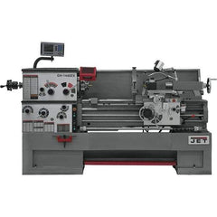 Jet - 14" Swing, 40" Between Centers, 230 Volt, Triple Phase Engine Lathe - 7MT Taper, 7-1/2 hp, 42 to 1,800 RPM, 3-1/8" Bore Diam, 40" Deep x 46.88" High x 97-1/2" Long - Apex Tool & Supply