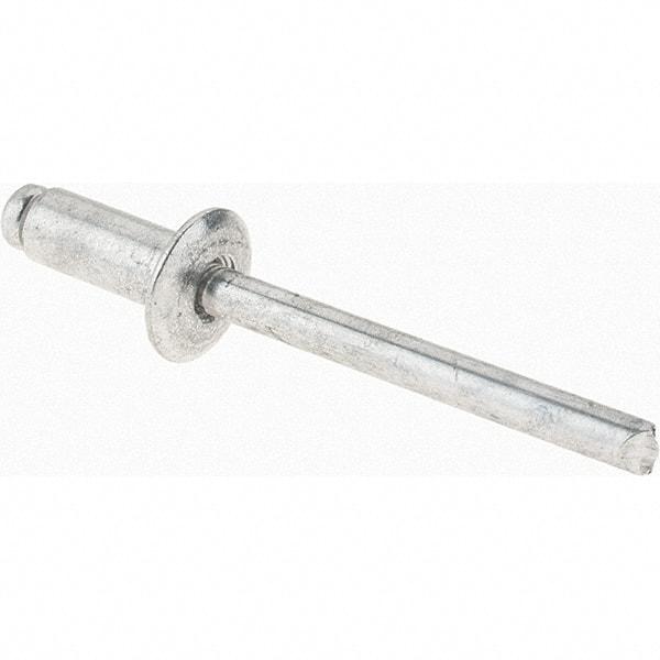 Value Collection - Size 64 Dome Head Aluminum Open End Blind Rivet - Aluminum Mandrel, 0.188" to 1/4" Grip, 3/8" Head Diam, 0.192" to 0.198" Hole Diam, 0.45" Length Under Head, 3/16" Body Diam - Apex Tool & Supply