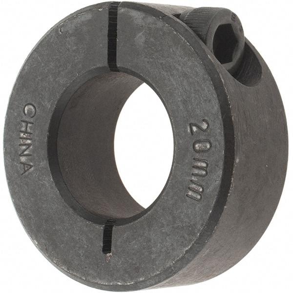 Value Collection - 20mm Bore, Steel, One Piece Clamp Collar - 1-5/8" Outside Diam - Apex Tool & Supply