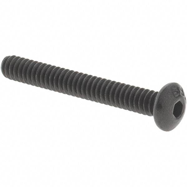 Value Collection - #4-40 UNC Hex Socket Drive, Button Screw - Alloy Steel, Black Oxide Finish, Fully Threaded, 7/8" OAL - Apex Tool & Supply