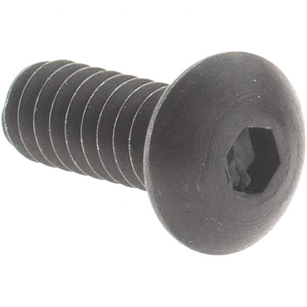 Value Collection - #4-40 UNC Hex Socket Drive, Button Screw - Alloy Steel, Black Oxide Finish, Fully Threaded, 5/16" OAL - Apex Tool & Supply