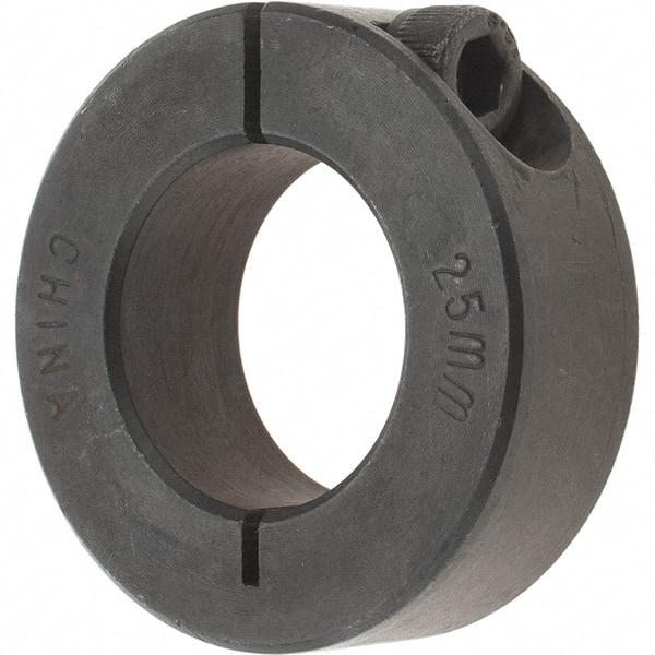 Value Collection - 25mm Bore, Steel, One Piece Clamp Collar - 1-7/8" Outside Diam - Apex Tool & Supply