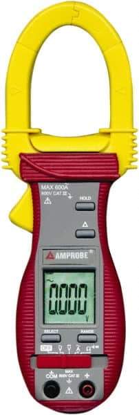 Amprobe - 2730785, CAT III, Digital Average Responding Clamp Meter with 1.7717" Clamp On Jaws - 600 VAC/VDC, 1000 AC Amps, Measures Voltage, Current, Resistance - Apex Tool & Supply