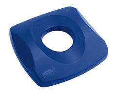 Rubbermaid - Square Lid for Use with 23 Gal Square Recycle Containers - Blue, Plastic, For 3569 - Apex Tool & Supply