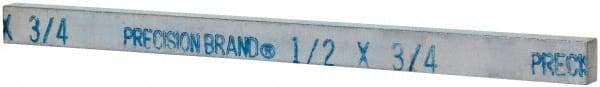 Precision Brand - 12" Long x 3/4" High x 1/2" Wide, Zinc-Plated Key Stock - Low Carbon Steel - Apex Tool & Supply
