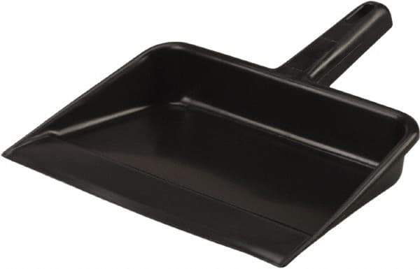 Vikan - 12" Wide Handheld Dustpan - Plastic Body, 5-5/8" Handle, Black - Apex Tool & Supply
