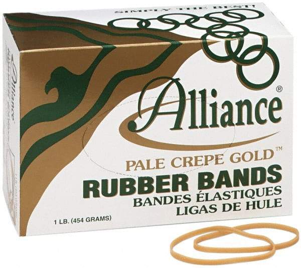 Alliance - 4 Inch Circumference, 1/8 Inch Wide, Pale Crepe Gold Rubber Band Strapping - 970 Pieces - Apex Tool & Supply