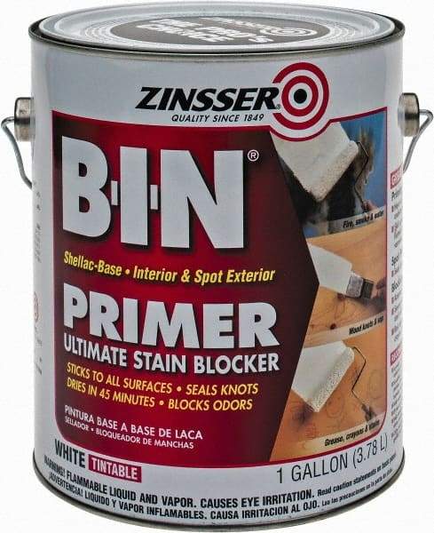 Zinsser - 1 Gal White Primer - 400 to 500 Sq Ft Coverage, 549 gL Content, Quick Drying - Apex Tool & Supply
