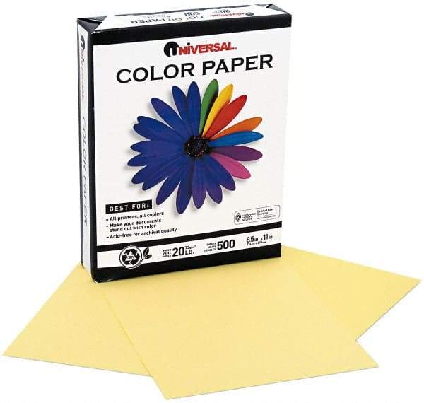 UNIVERSAL - 8-1/2" x 11" Canary Copy Paper - Use with Laser Printers, Copiers, Offset Presses, Spirit Duplicators - Apex Tool & Supply