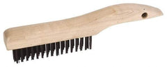 Weiler - 2 Rows x 17 Columns Steel Scratch Brush - 5" Brush Length, 10" OAL, 1-3/16" Trim Length, Wood Shoe Handle - Apex Tool & Supply