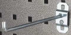 Triton - 3/16" Diam, 2" Long Single Angled End Pegboard Hook - 2-3/8" Projection, 90° Bend, 5/8" Bend Length, Steel - Apex Tool & Supply