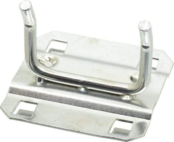 Triton - 3/16" Diam, 1" Long Double Arm Pegboard Hook - 1-3/4" Projection, 30° Bend, 1/2" Bend Length, Steel - Apex Tool & Supply