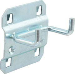 Triton - 3/16" Diam, 1" Long Double Arm Pegboard Hook - 1-3/8" Projection, 90° Bend, 3/4" Bend Length, Steel - Apex Tool & Supply