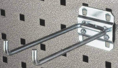 Triton - 1/4" Diam, 5-3/4" Long Double Arm Pegboard Hook - 5-3/4" Projection, 80° Bend, 3/4" Bend Length, Steel - Apex Tool & Supply