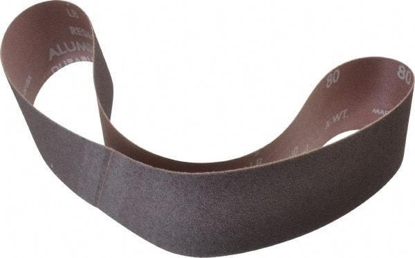 Norton - 2" Wide x 30" OAL, 80 Grit, Aluminum Oxide Abrasive Belt - Aluminum Oxide, Medium, Coated, Series R228 - Apex Tool & Supply