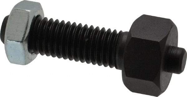 Jergens - 1/2-13 Thread, 7/8" Size, 2-3/8" Long, Black Oxide Coated, Low Carbon Steel Clamp Rest - 1-1/2" Thread Length, 11/32" Pin Diam x 3/16" Pin Height, 1/2" Nut Height - Apex Tool & Supply