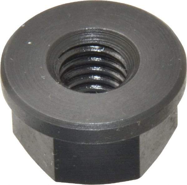 Jergens - 3/8-16, 7/8" Flange Diam, 1/2" High, 11/16" Across Flats, Flange Nut - Grade Low Carbon Steel Steel, Black Oxide Finish, 1/8" Flange Height, TCMA - Apex Tool & Supply