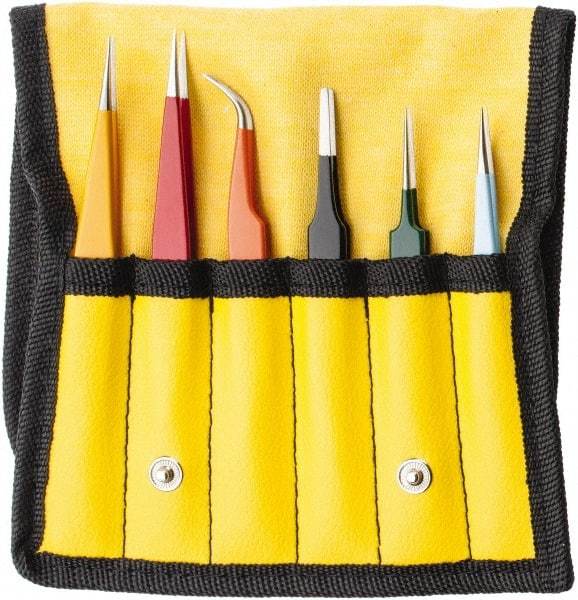 Aven - Stainless Steel Tweezer Set - 6 Piece - Apex Tool & Supply