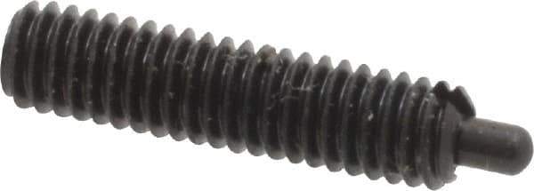 Jergens - M4 x 0.7, 16mm Thread Length, 2.5mm Plunger Projection, Steel Threaded Spring Plunger - 1.78mm Max Plunger Diam, 16mm Plunger Length, 1.22 Kg Init End Force, 3.29 Kg Final End Force, 2mm Hex - Apex Tool & Supply